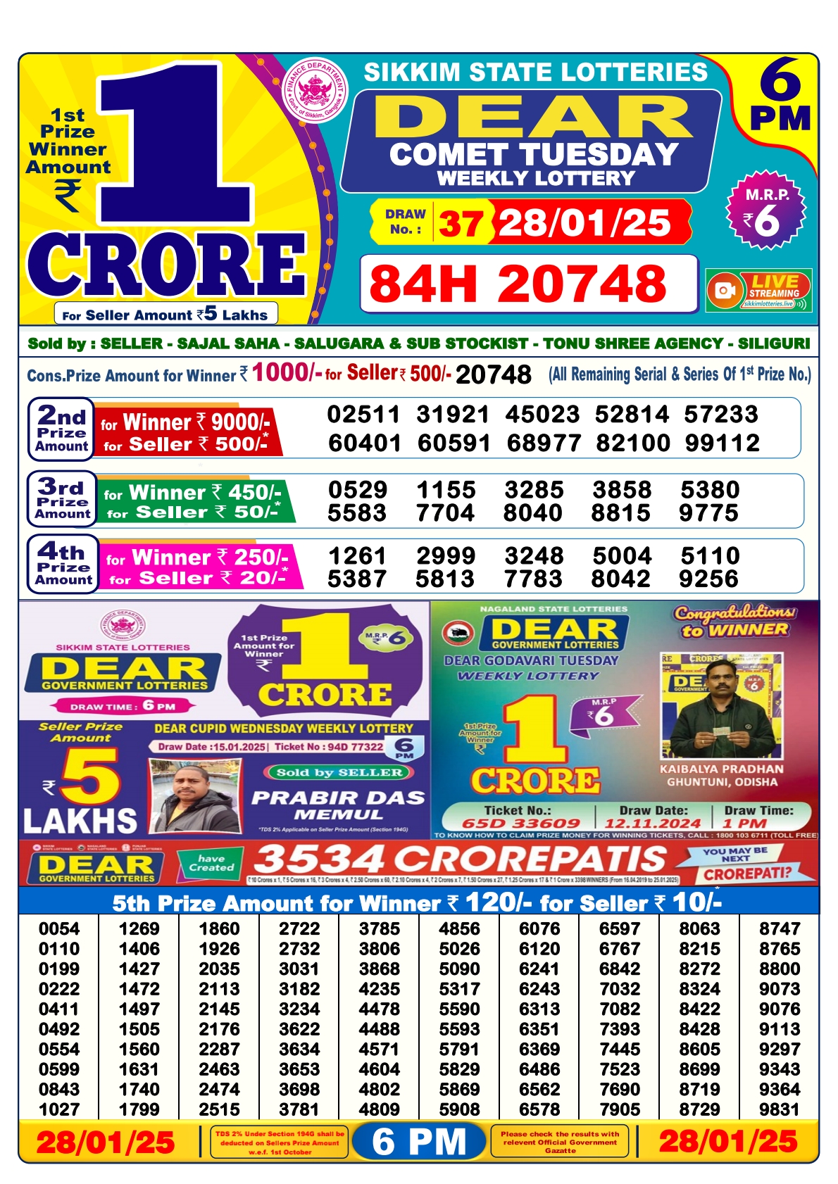 dear-comet-tuesday-weekly-lottery-result-6pm-28-1-2025